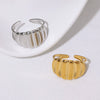 Women's Minimalist Stainless Steel Open Ring With Shell Shape And Electroplated 18K Gold Tone High End Versatile Jewelry