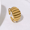 Women's Minimalist Stainless Steel Open Ring With Shell Shape And Electroplated 18K Gold Tone High End Versatile Jewelry