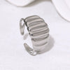 Women's Minimalist Stainless Steel Open Ring With Shell Shape And Electroplated 18K Gold Tone High End Versatile Jewelry