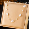 Women's Minimalist Stainless Steel Pearl Chain Accessories Necklace Bracelet With Electroplating