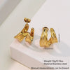 Women's Minimalist Stainless Steel Pearl Earrings With Irregular Geometric Shape And Electroplated Retro Style