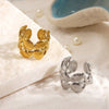 Women's Minimalist Stainless Steel Shell And Starfish Ring With Electroplated Finish Ocean Inspired Fashion Jewelry