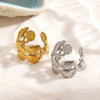 Women's Minimalist Stainless Steel Shell And Starfish Ring With Electroplated Finish Ocean Inspired Fashion Jewelry
