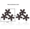 Women's Minimalist Stainless Steel Small Flower Petal Earrings With Electroplated Finish