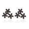 Women's Minimalist Stainless Steel Small Flower Petal Earrings With Electroplated Finish