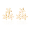 Women's Minimalist Stainless Steel Small Flower Petal Earrings With Electroplated Finish