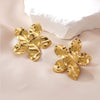 Women's Minimalist Stainless Steel Sunflower Flower Earrings Geometric Stamped Design Light Luxury Fashion Jewelry