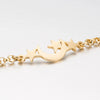 Women's Minimalist Star And Moon Bracelet In Stainless Steel With Gold Inlay Detail