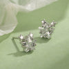 Women's Minimalist Star Earrings In S Silver With Zircon Inlay Fine Craftsmanship Elegant Versatile Pierced Ear Stud Earrings