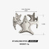 Women's Minimalist Starfish Open Ring In Gold Tone Stainless Steel With Electroplated Finish