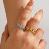 Women's Minimalist Starfish Ring In Goldplated Stainless Steel With Cute Creative Holidayinspired Design