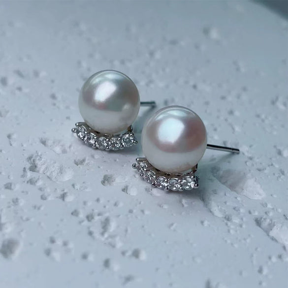 Women's Minimalist Sterling Silver Earrings With Natural And Breeding Freshwater Pearls In Oblate And Flat Round Shapes