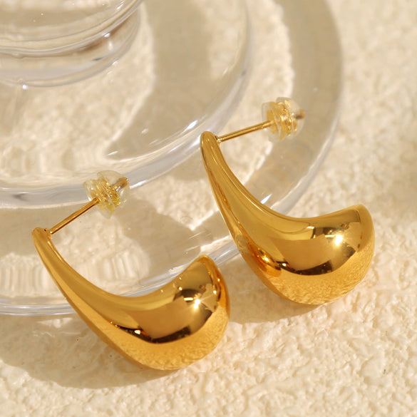 Women's Minimalist 316L Stainless Steel C Ring Earrings With Electroplating