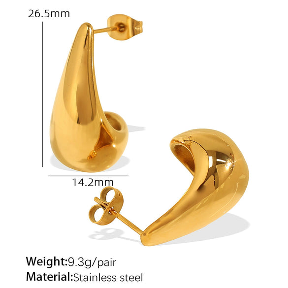Women's Minimalist 316L Stainless Steel C Ring Earrings With Electroplating