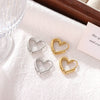 Women's Minimalist Titanium Steel Heart Shape Electroplating Earrings