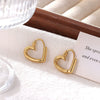 Women's Minimalist Titanium Steel Heart Shape Electroplating Earrings