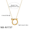 Women's Minimalist Twisted Nail Shaped Stainless Steel Necklace With 18K Vacuum Plated Geometric Pendant