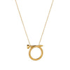 Women's Minimalist Twisted Nail Shaped Stainless Steel Necklace With 18K Vacuum Plated Geometric Pendant