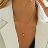 Women's Minimalist U Shaped Copper Pendant Necklace With Electroplated Elegant Fashion Jewelry In Old Money Style