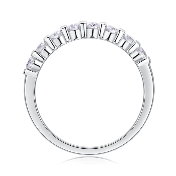 Women's Minimalist Versatile Fashion S925 Silver Geometric Moissanite Ring Set With Diamonds