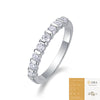 Women's Minimalist Versatile Fashion S925 Silver Geometric Moissanite Ring Set With Diamonds