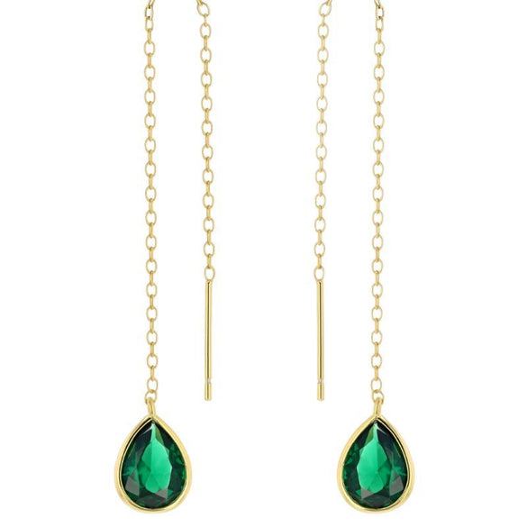 Women's Minimalist Vintage Water Drop Geometric Copper Earrings With Electroplated Gold Finish