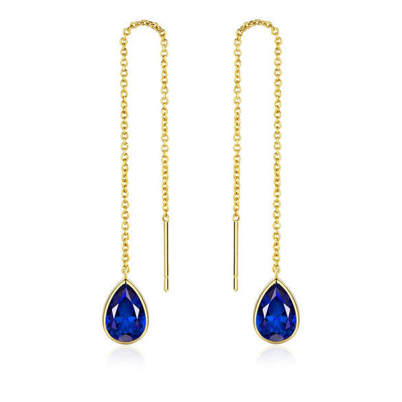 Women's Minimalist Vintage Water Drop Geometric Copper Earrings With Electroplated Gold Finish