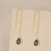 Women's Minimalist Vintage Water Drop Geometric Copper Earrings With Electroplated Gold Finish
