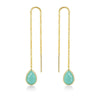 Women's Minimalist Vintage Water Drop Geometric Copper Earrings With Electroplated Gold Finish