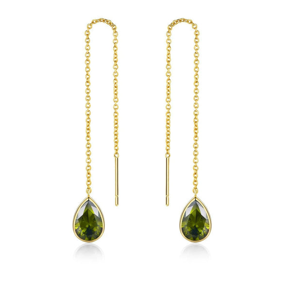 Women's Minimalist Vintage Water Drop Geometric Copper Earrings With Electroplated Gold Finish