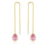 Women's Minimalist Vintage Water Drop Geometric Copper Earrings With Electroplated Gold Finish