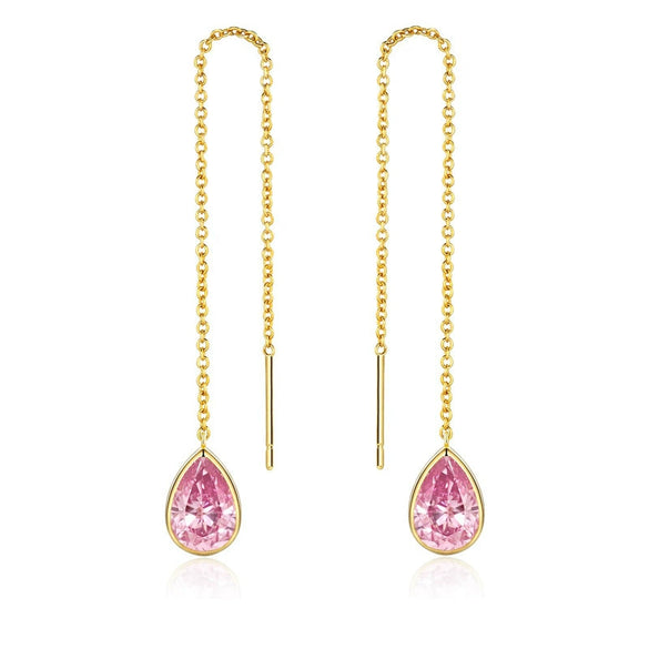 Women's Minimalist Vintage Water Drop Geometric Copper Earrings With Electroplated Gold Finish