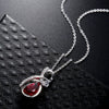 Women's Minimalist Water Drop Necklace With Blue Crystal And Zircon Inlay White Gold Electroplated Copper Pendant Box Chain