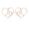Women's Minimalist Wave Pattern Hollow Round Geometric Earrings In Electroplated Stainless Steel