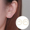 Women's Minimalist Wave Pattern Hollow Round Geometric Earrings In Electroplated Stainless Steel