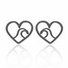 Women's Minimalist Wave Pattern Hollow Round Geometric Earrings In Electroplated Stainless Steel