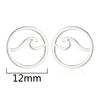 Women's Minimalist Wave Pattern Hollow Round Geometric Earrings In Electroplated Stainless Steel
