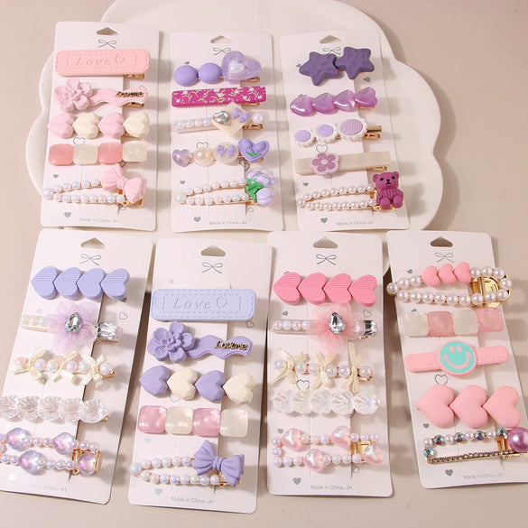 Women's Mixed Material Heart Shaped Inlaid Rhinestone Hairpin Hair Accessories