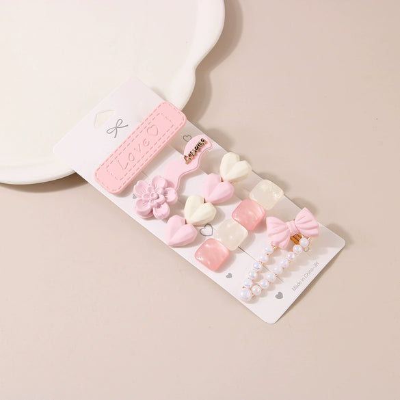 Women's Mixed Material Heart Shaped Inlaid Rhinestone Hairpin Hair Accessories