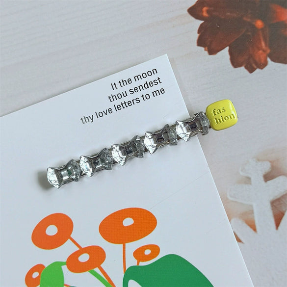 Women's Mixed Materials Duckbill Clip And Hairpin With Dripping Oil Design And Bowknot Rhinestone