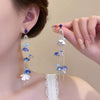 Women's Mixed Materials Frenchstyle Flower Tassel Earrings With Electroplating