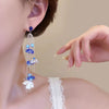 Women's Mixed Materials Frenchstyle Flower Tassel Earrings With Electroplating