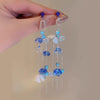 Women's Mixed Materials Frenchstyle Flower Tassel Earrings With Electroplating
