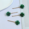 Women's Mixed Materials Handmade Fourleaf Clover Bangs Hairpin Ancient Sweet And Cute Style