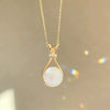 Women's Modern Minimalist Casual Style Pearl Glass Money Bag Pendant Titanium Steel Necklace With Zircon Inlay