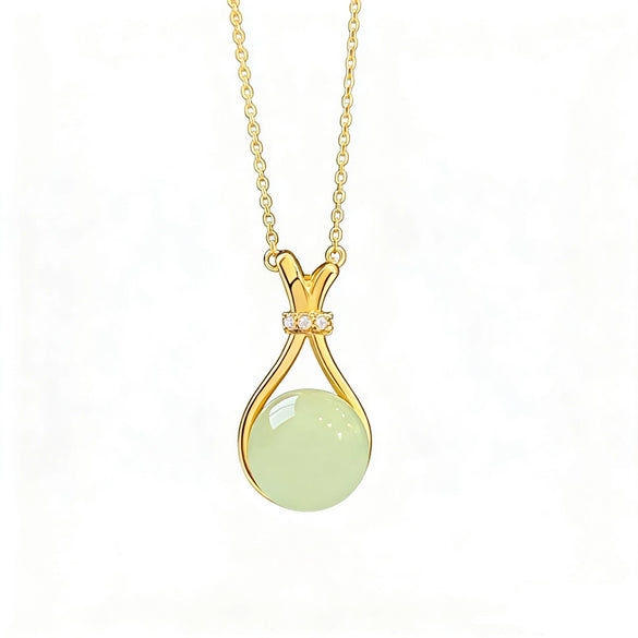 Women's Modern Minimalist Casual Style Pearl Glass Money Bag Pendant Titanium Steel Necklace With Zircon Inlay