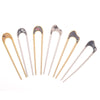 Women's Modern Minimalist Ushaped Acetate Hairpin With Frosted Metal Plate Detail Antiqueinspired Hair Accessory