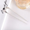 Women's Modern Minimalist Ushaped Acetate Hairpin With Frosted Metal Plate Detail Antiqueinspired Hair Accessory