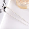 Women's Modern Minimalist Ushaped Acetate Hairpin With Frosted Metal Plate Detail Antiqueinspired Hair Accessory