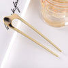 Women's Modern Minimalist Ushaped Acetate Hairpin With Frosted Metal Plate Detail Antiqueinspired Hair Accessory